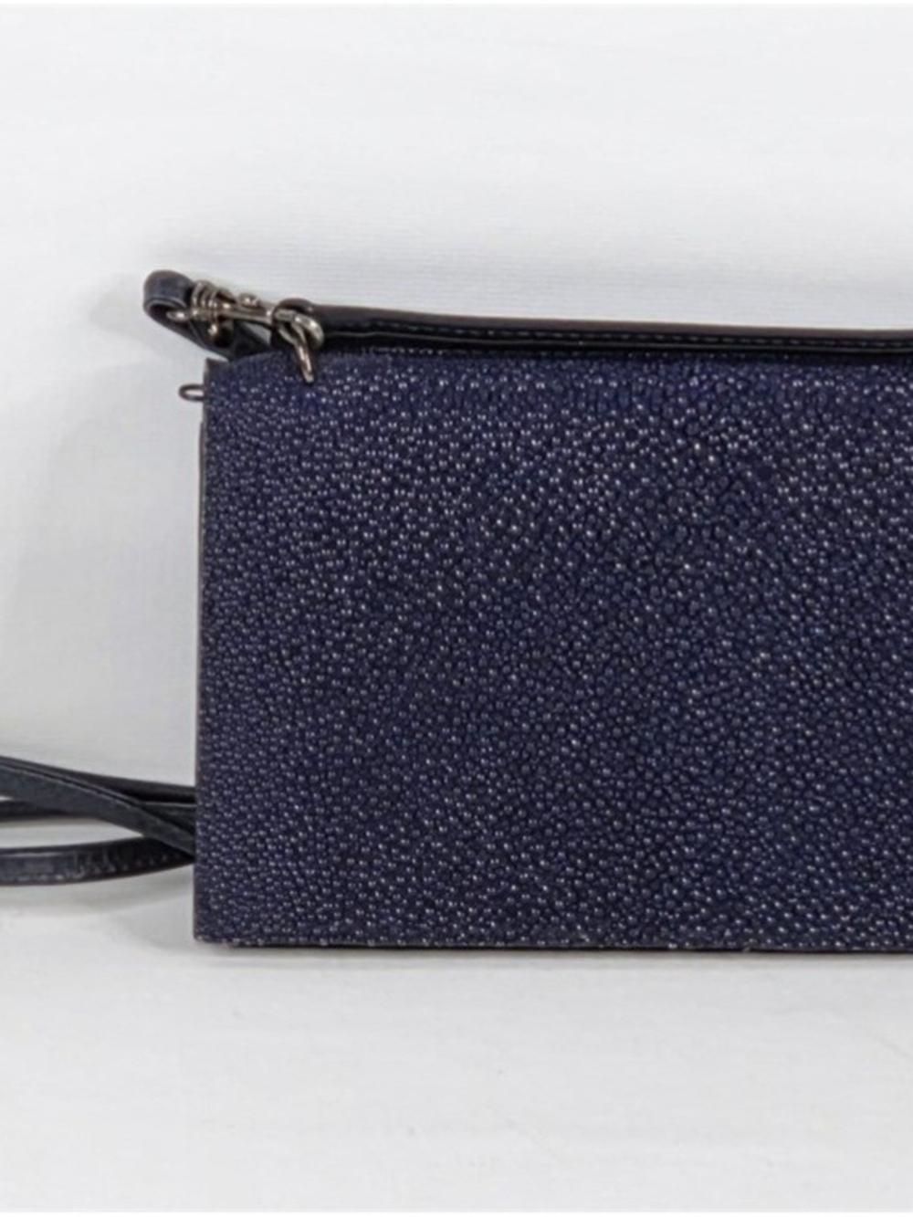 Hester Van Eeghen Navy Stingray Leather Crossbody Bag - Picture 3 of 10